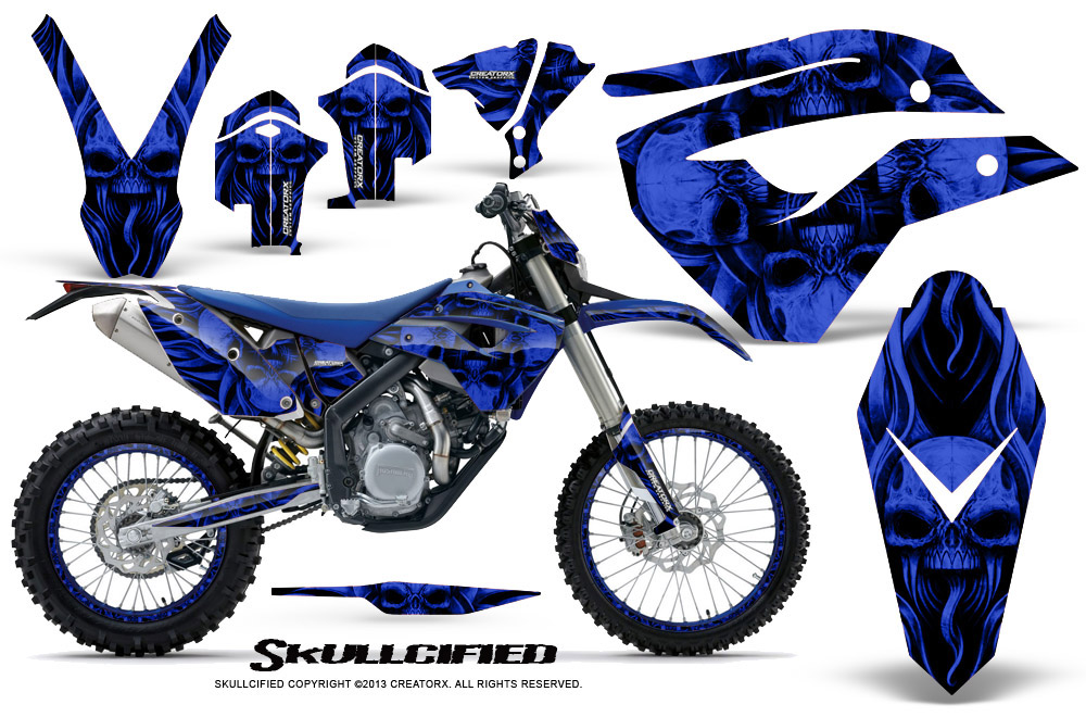 Husaberg FE570 Enduro 2010 Graphics Kit Skullcified Blue NP Rims